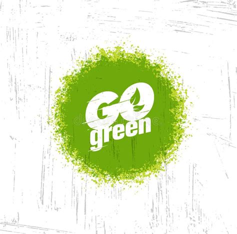 Go Green Logotype With A Tree Icon And Typographic Vector Illustration
