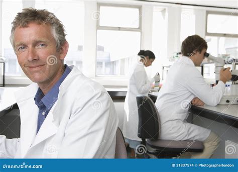 Happy Male Scientist In Laboratory Stock Photo Image Of Caucasian
