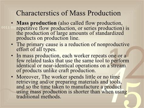 A Brief Presentation On Mass Production