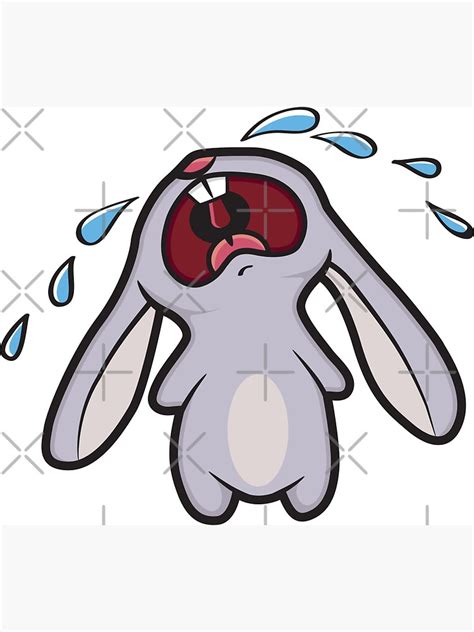 Sad Crying Bunny Rabbit Sticker By Lisamarieart Redbubble