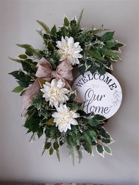 All Season Front Door Wreath Welcome Wreath Wedding Gift Year Round