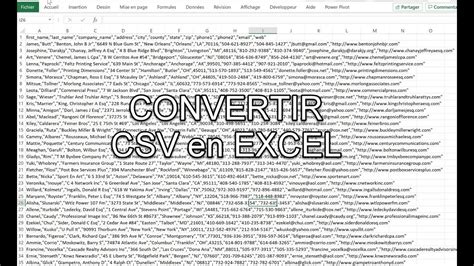 Comment Utiliser Excel Pour Convertir Des Donn Es Des Fichiers Csv Txt Youtube