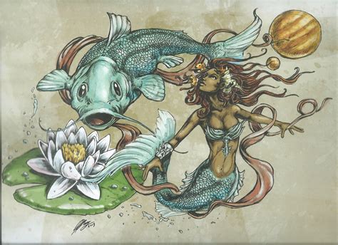 Pisces African Zodiac From 2014 Art Publishers Calendar Illustrations