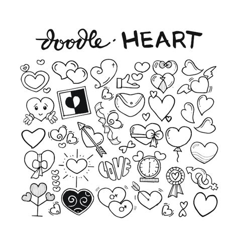 Premium Vector Heart Doodle Hand Drawn