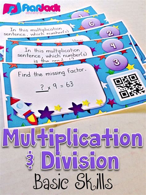 Multiplication And Division Basics Qr Code Task Cards Contains 24