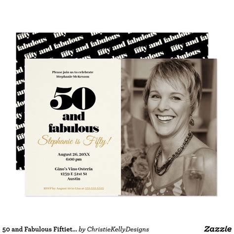 50 And Fabulous Fiftieth Birthday Modern Gold Invitation Zazzle