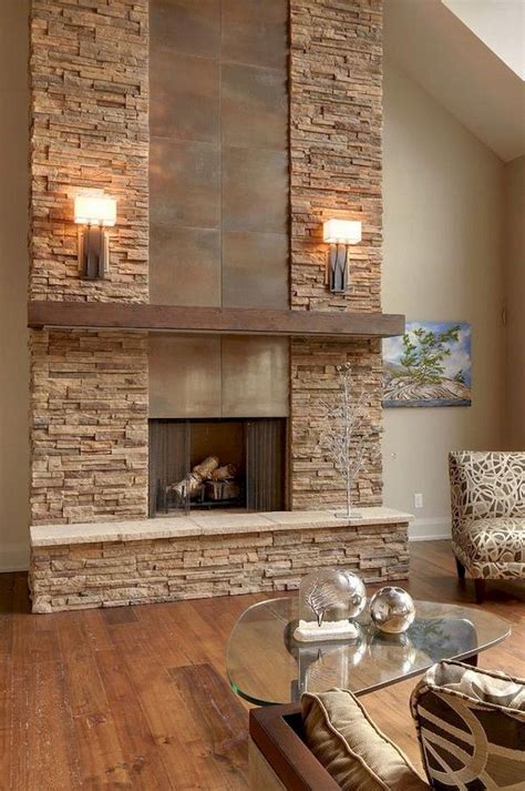65 Awesome Diy Living Room Fireplace Ideas Modern Stone Fireplace