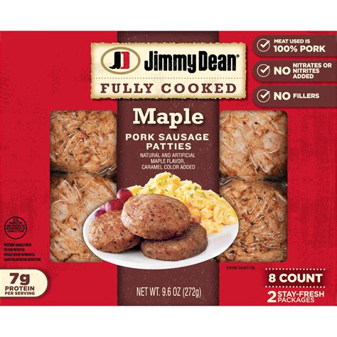Jimmy Dean Fully Cooked Pork Breakfast Sausage Patties Maple Shop