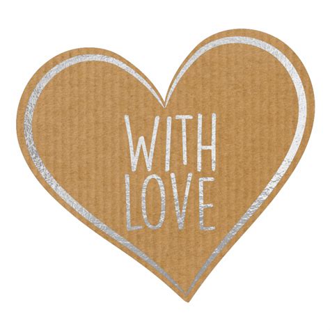 With Love Heart Stickers Papersilver Design