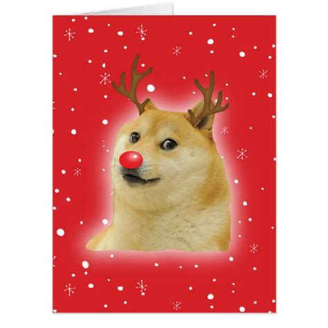 Doge Dogright Doggo Dog Christmas Meme Card Red