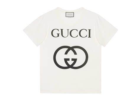 Sasom เสื้อผ้า Gucci Oversize T Shirt With Interlocking G Off White