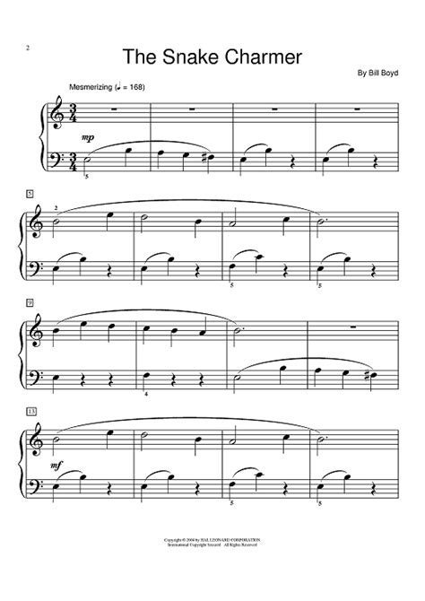 The Snake Charmer Sheet Music By Bill Boyd For Piano Sheet Music Now