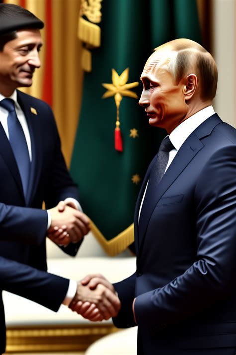 Lexica Putin Shakes Hands With Zelensky