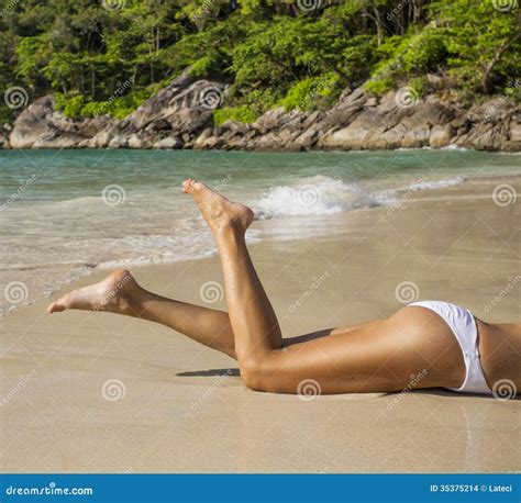 Womens Beautiful Legs On The Beach Stock Images Image