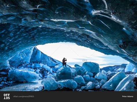 Glacial Ice Cave Svinafellsjokull Glacier In Skaftafell National Park Iceland Stock Photo Offset