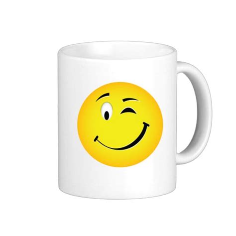 Smiley Face Wink Emoticon Coffee Mug White Hs0035 Etsy