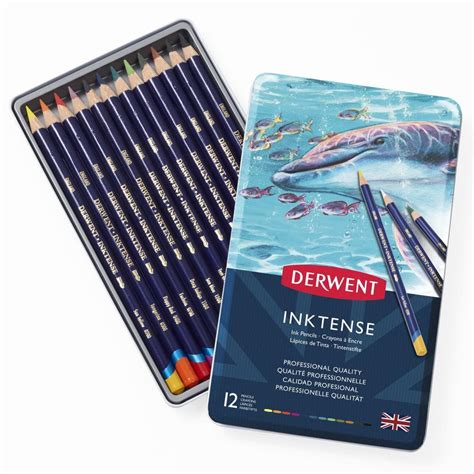 Derwent Inktense Pencils 12 Tin Art Supplies From Crafty Arts UK