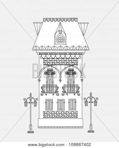 Print and share these flower coloring pages with your children. Pin by S. Lisa Chiles on stitches | House colouring pages, Coloring pages, Vintage house