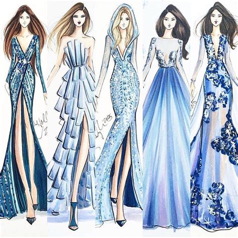 Haute Couture On Instagram “ladies In Blue By Hnicholsillustration