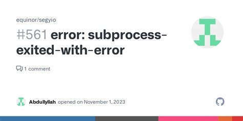 Error Subprocess Exited With Error Issue 561 Equinor Segyio GitHub