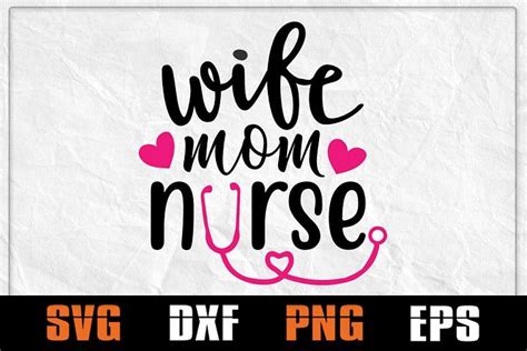 Download Wife Mom Nurse SVG, Nurse Day SVG, Nurse Life, Heartbeat ...