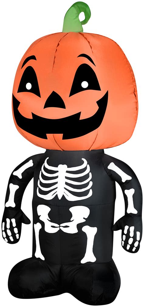 Gemmy Airblown Inflatables Halloween Pumpkin Boy Skeleton 350 Ft Tall