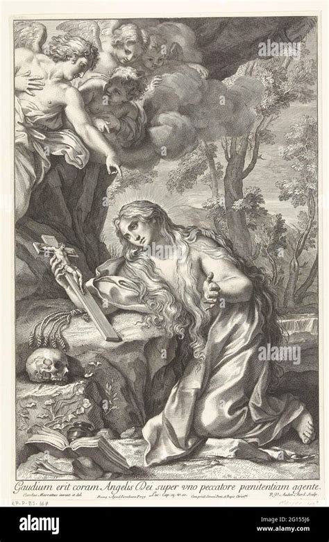 Bootless Mary Magdalene Saint Mary Magdalena Kneels At A Rock With A
