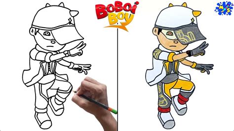 How To Draw Boboiboy Solar Step By Step Youtube