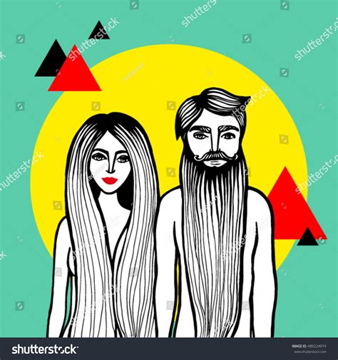 Nude Couple Couple Lovers Hand Draw Stock Vector Royalty Free 489224974 Shutterstock