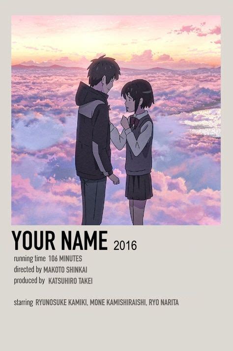 Your Name Minimalist Anime Movie Poster Anime Movies Japanese Poster