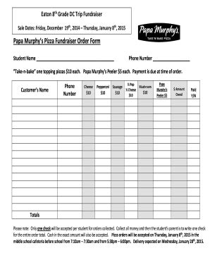 You select the type of crust and your favorite fresh ingredients. Papa Murphy's Application Pdf - Fill Online, Printable ...