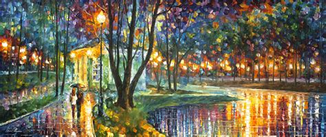 Lake Flashes Palette Knife Oil Painting On Canvas By Leonid Afremov