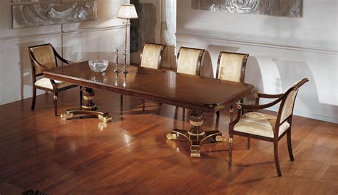 Fg1238 Italian Walnut And Gold Formal Dining Table Dining Table
