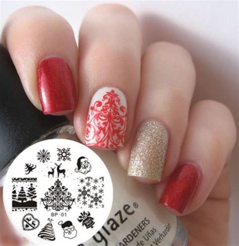 Christmas Xmas Nail Art Stamp Template Image Plate Born Pretty 01 Nail