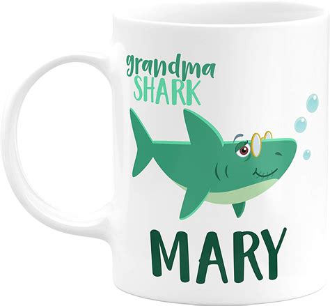 Personalized Grandma Shark Coffee Mug With Name Shark