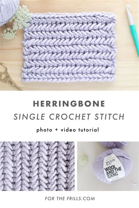 Herringbone Single Crochet Stitch Tutorial Bonnie Dasilvas Coloring