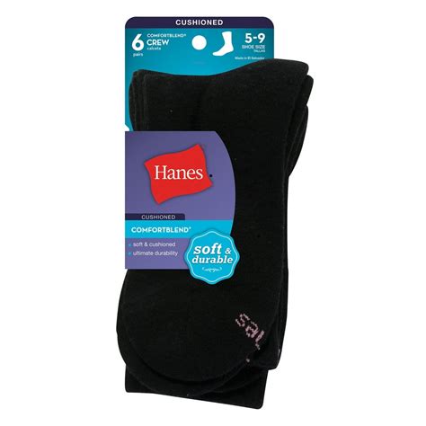 Hanes Womens Comfortblend Crew Socks 6 Pair
