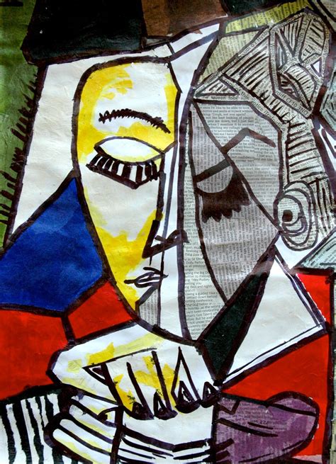 A Portrait By Picasso Made With Collage Cubism Art Picasso Art