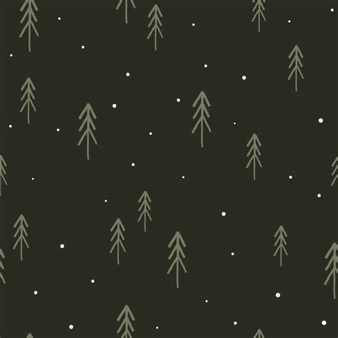 Simple Christmas Seamless Pattern With Minimalist Trees Flat Vector