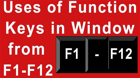 Uses Of Function Key L F1 To F12 Youtube