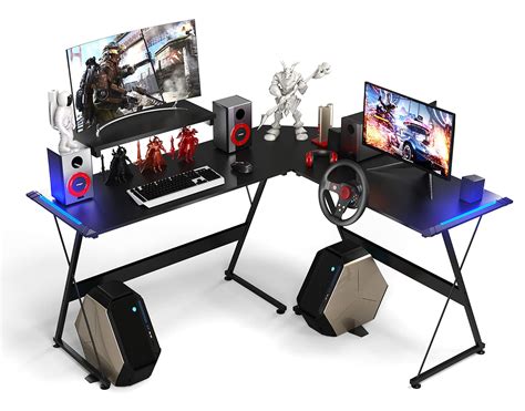 Buy Yoribo Gaming Desk With Led Lightl Shaped Gaming Deskcomputer