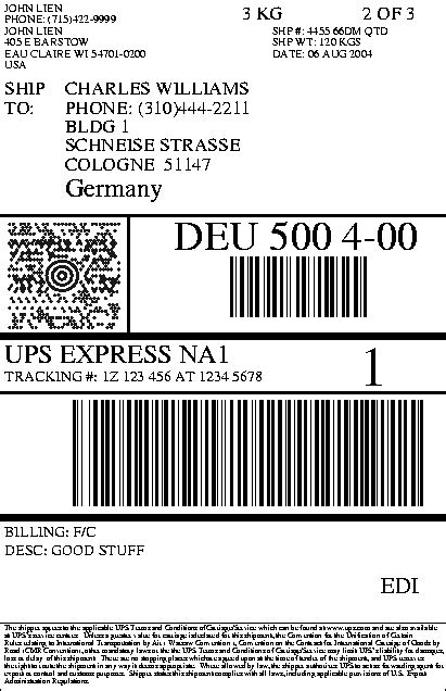 Ups Shipping Label Template Word Printable Label Templates