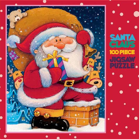 Mini Christmas Puzzles Santa Claus 100 Pieces Ceaco Puzzle Warehouse