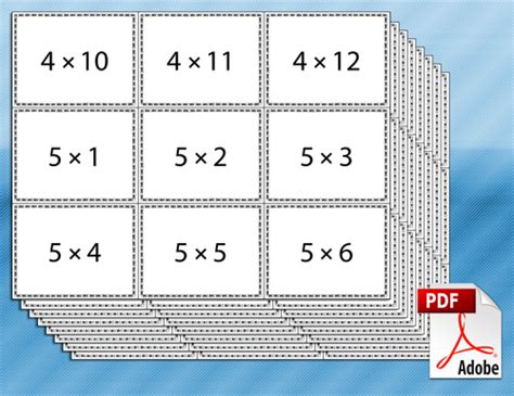 Free Printable Multiplication Flash Cards For Kids Math Activities