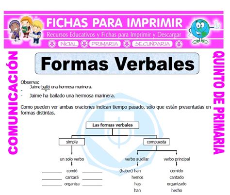 Verbos Simples Y Compuestos Para Quinto De Primaria Fichas Gratis