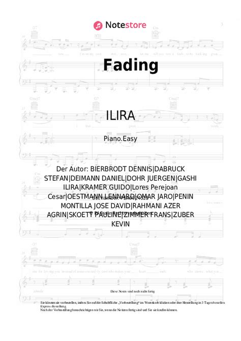 Alle Farben Ilira Fading Noten Für Piano Downloaden Für Anfänger