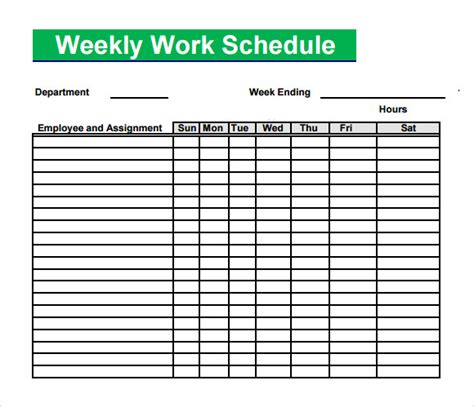 Free 4 Sample Blank Schedule Templates In Pdf Ms Word