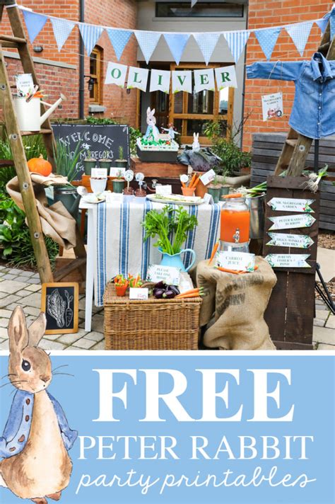 Free Peter Rabbit Party Invitation And Peter Rabbit Party Decor Printables