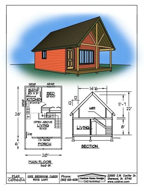 Pin By Lori On Floor Plan One Bedroom Plus Loft Small Cabin Plans