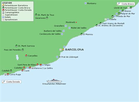 Der norden, osten und süden spaniens liegen gänzlich an der küste, wohingegen die westküste nur von der region galizien vertreten wird. Spanien Am Meer Karte
